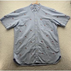 Ralph Lauren Button Up Shirt Mens XLT Tall Blue American Flag All Over Patriotic